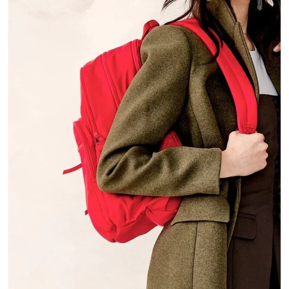 Vera Bradley backpack Large Bancroft Nylon Goji Berry Red‎ Bookbag NEW $150